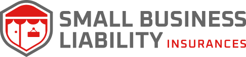 Small Business Liability shield logo white